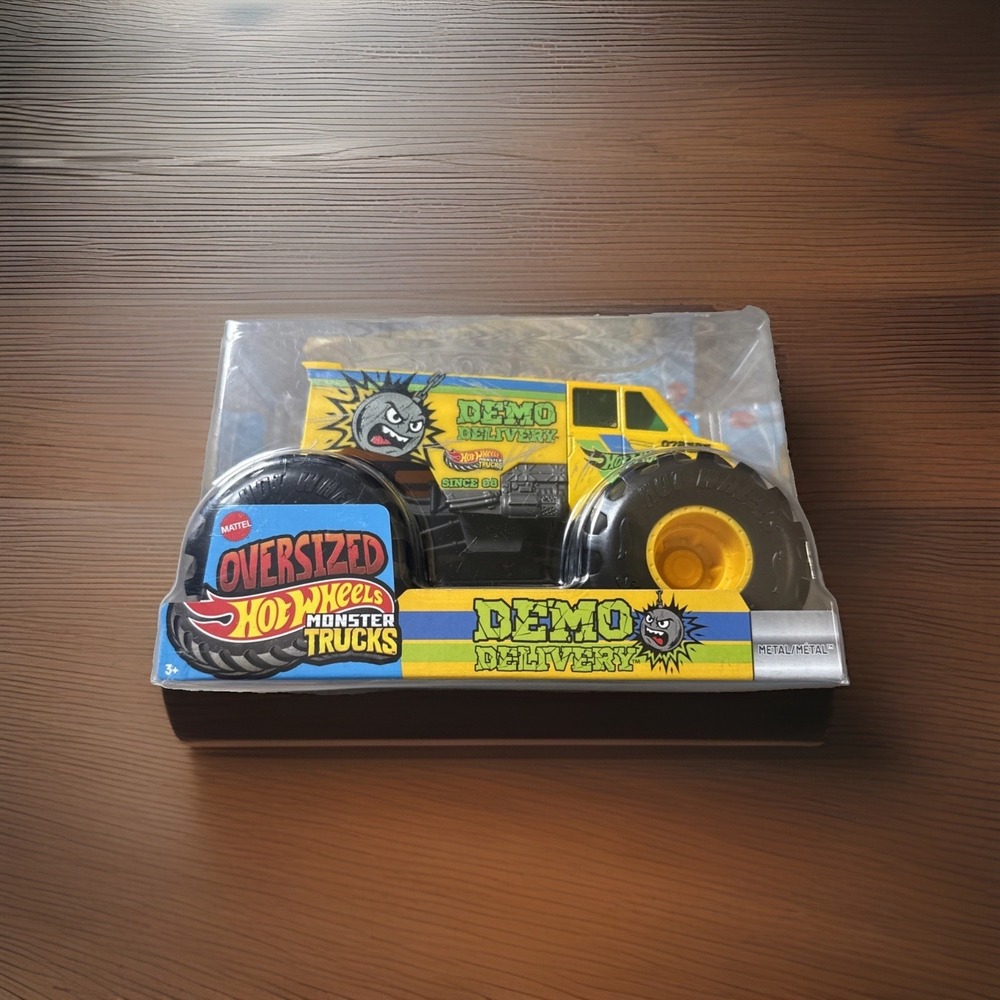 MATTEL Hot Wheels Monster Trucks Oversized Demo Delivery Diecast Yellow   (NEW)